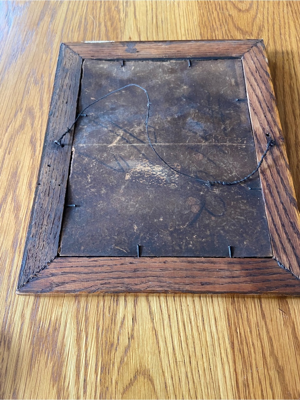 1920’s Oak Framed Square Wall Mirror - Picture 4 of 5